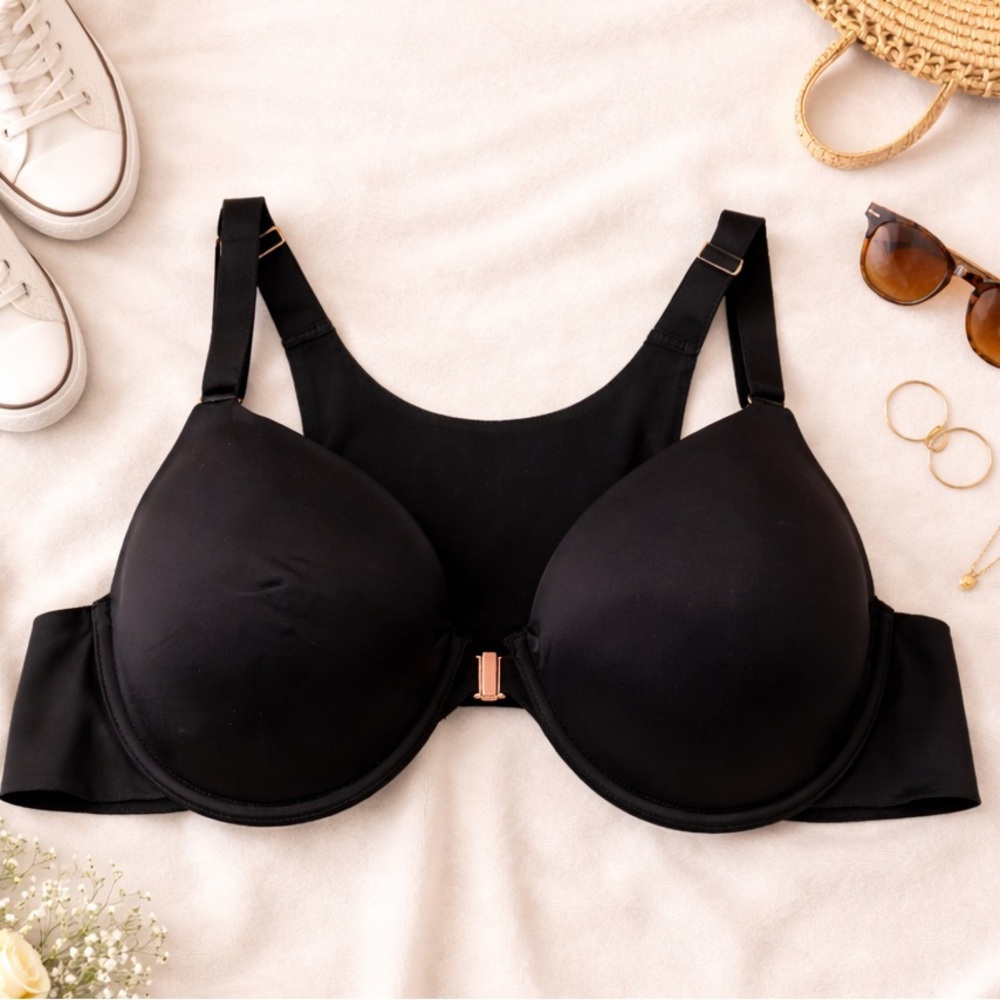 Soma Vanishing 360 Perfect Coverage Front Close Bra Black 40C